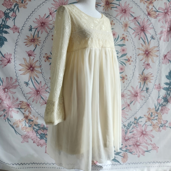 Axes Femme Babydoll Empire Highwaist Dress Gown Harajuku J Fashion Cream Cottage - Picture 5 of 16